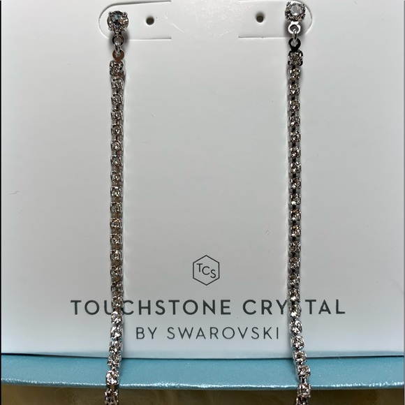 Touchstone Crystal “Off The Chain Earrings” 3 1/4” - Picture 2 of 5